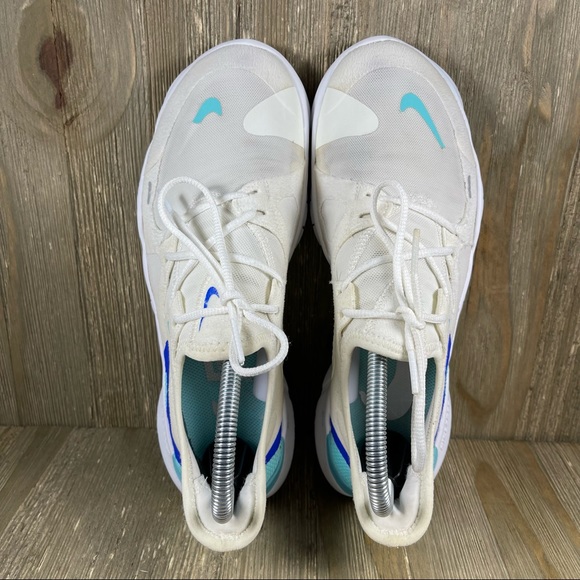 Nike Free RN 5.0 Sail/Aurora Green-Racer Blue AQ1316-103 Women's Size 7.5 Medium - Picture 5 of 10